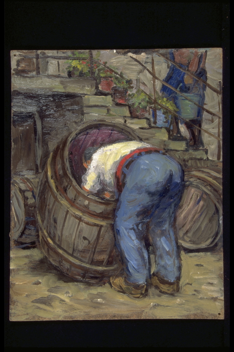 Lavage du tonneau (titre inscrit, au verso), Jean François
