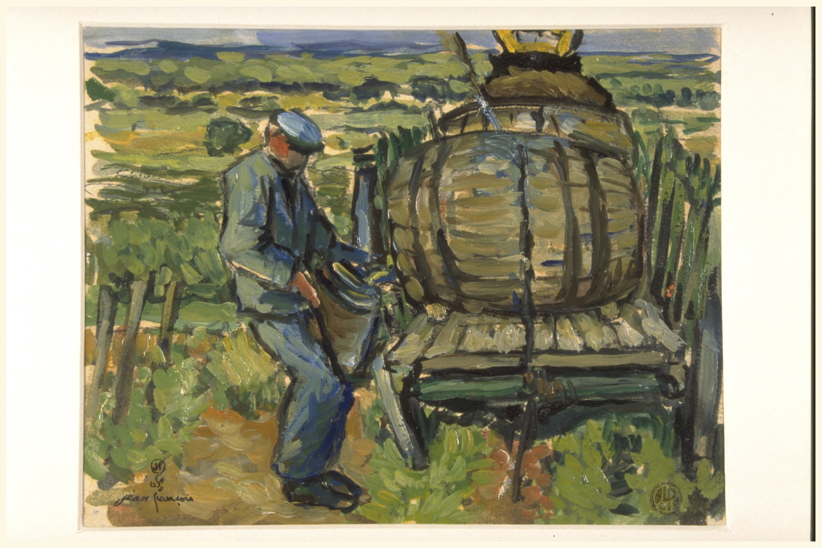 Remplissage de la bouille (titre inscrit, au verso), Jean François, 1953