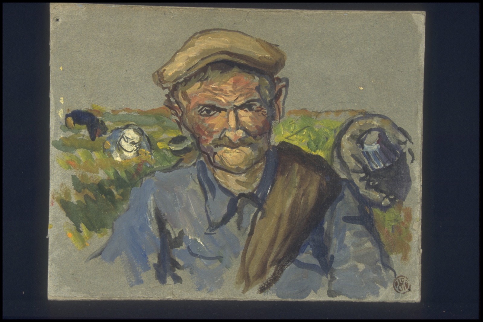 Automne vendanges, vieux porteur (titre inscrit, au verso), Jean François, 1953