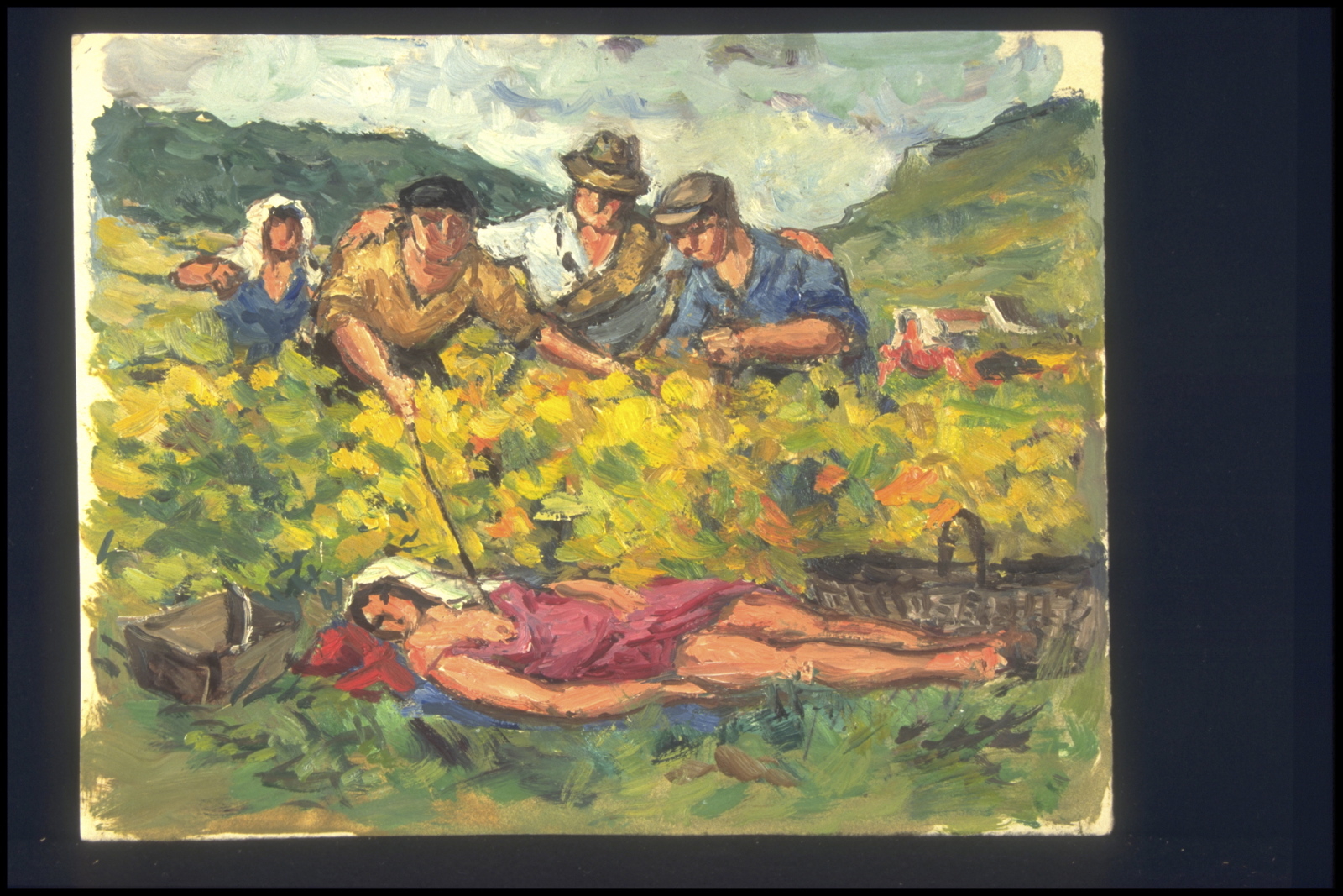 Automne vendanges, sièste (titre inscrit, au verso), Jean François