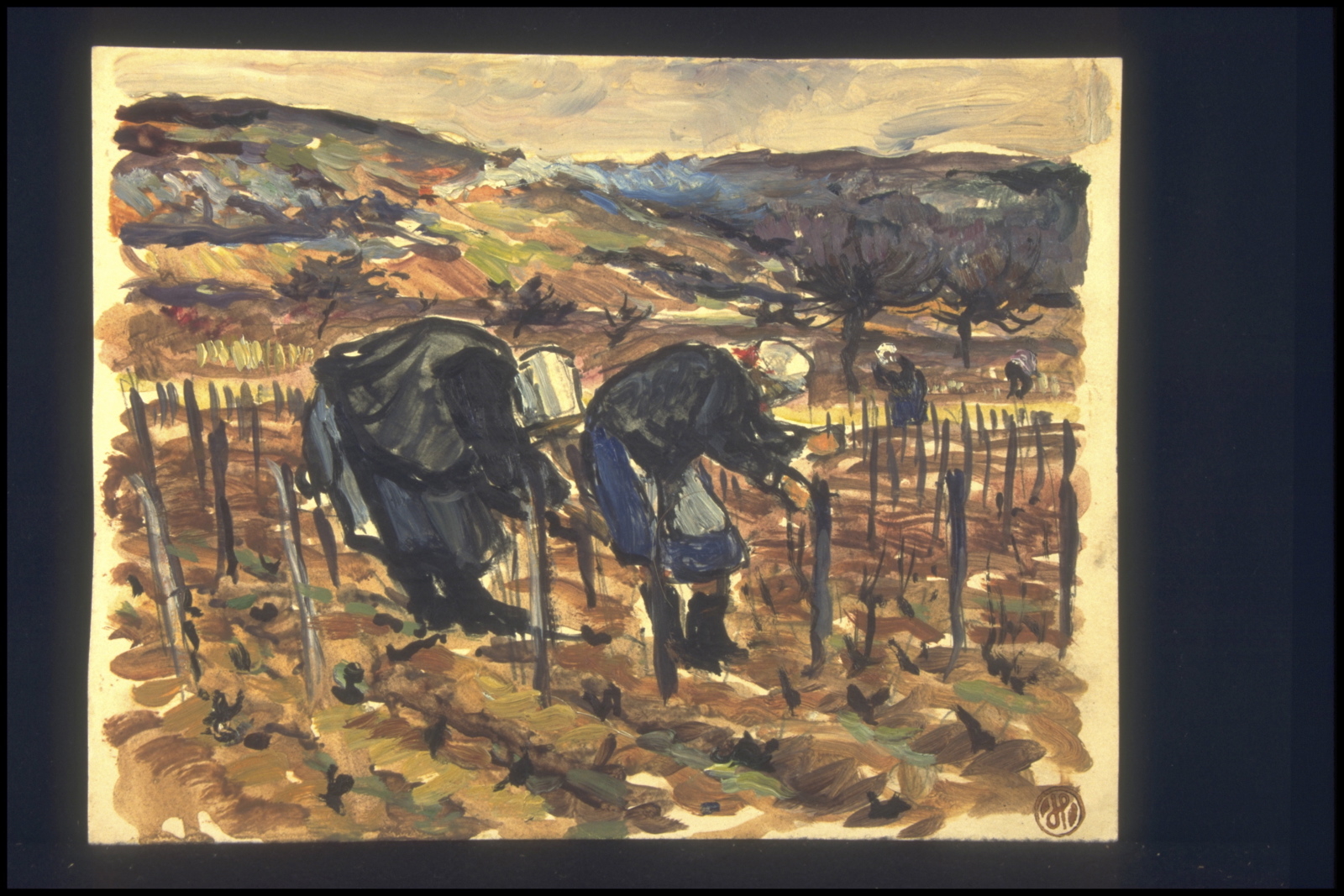 Hiver travaux, taille de fin d’hiver à Marsannay (titre inscrit, au verso), Jean François, 1955 ?