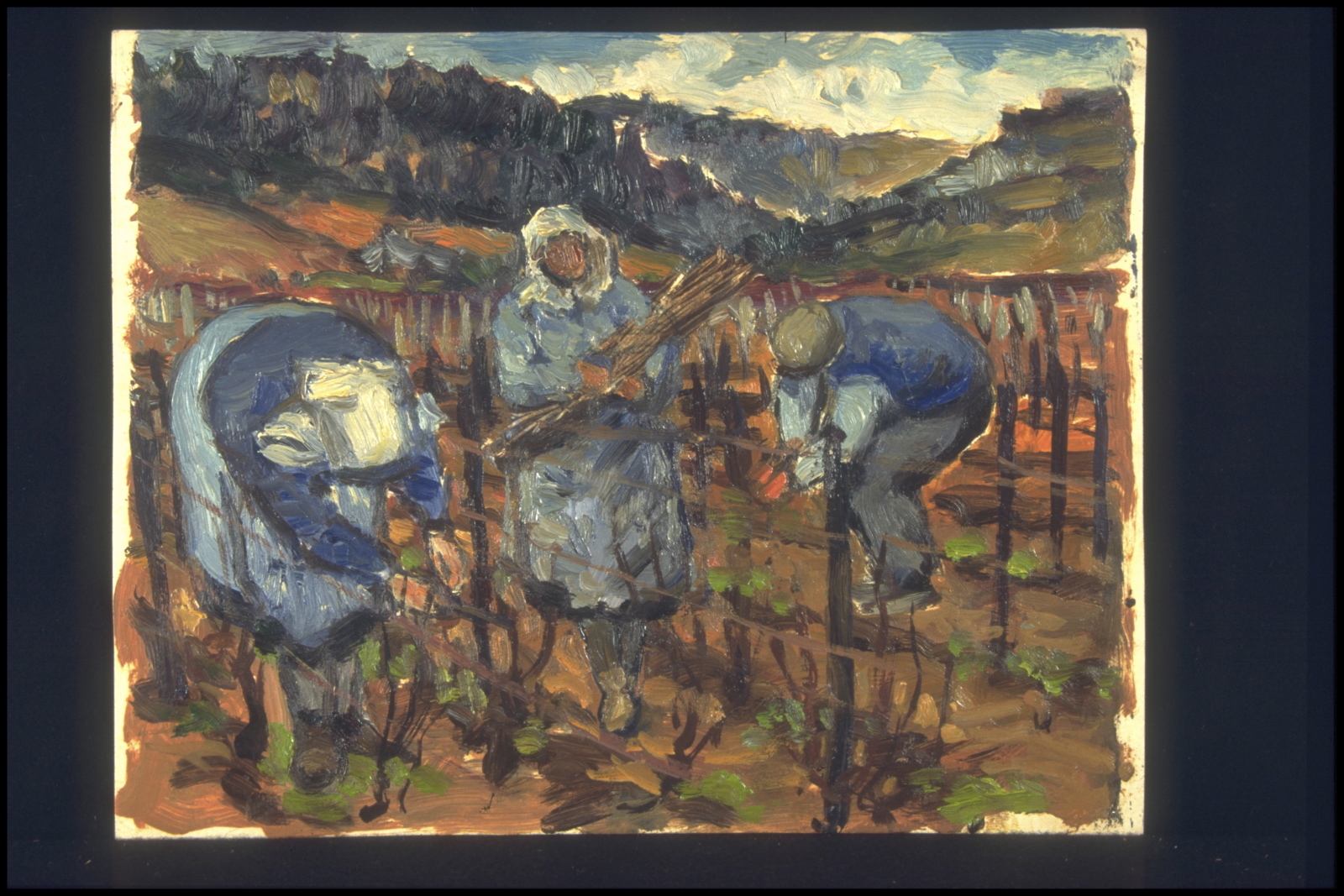 Hiver travaux, taille de fin d’hiver à Morey (titre inscrit, au verso), Jean François, 1960