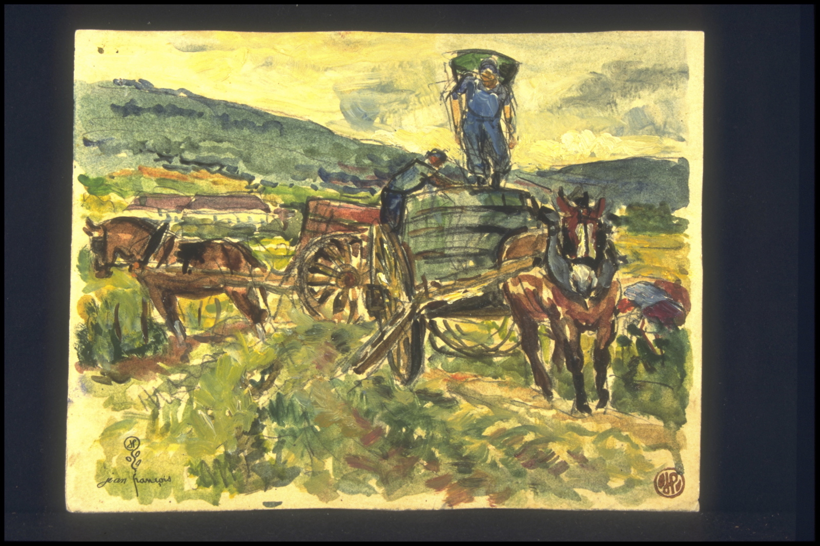 Automne vendanges, Les Balonges (titre inscrit, au verso), Jean François, 1955