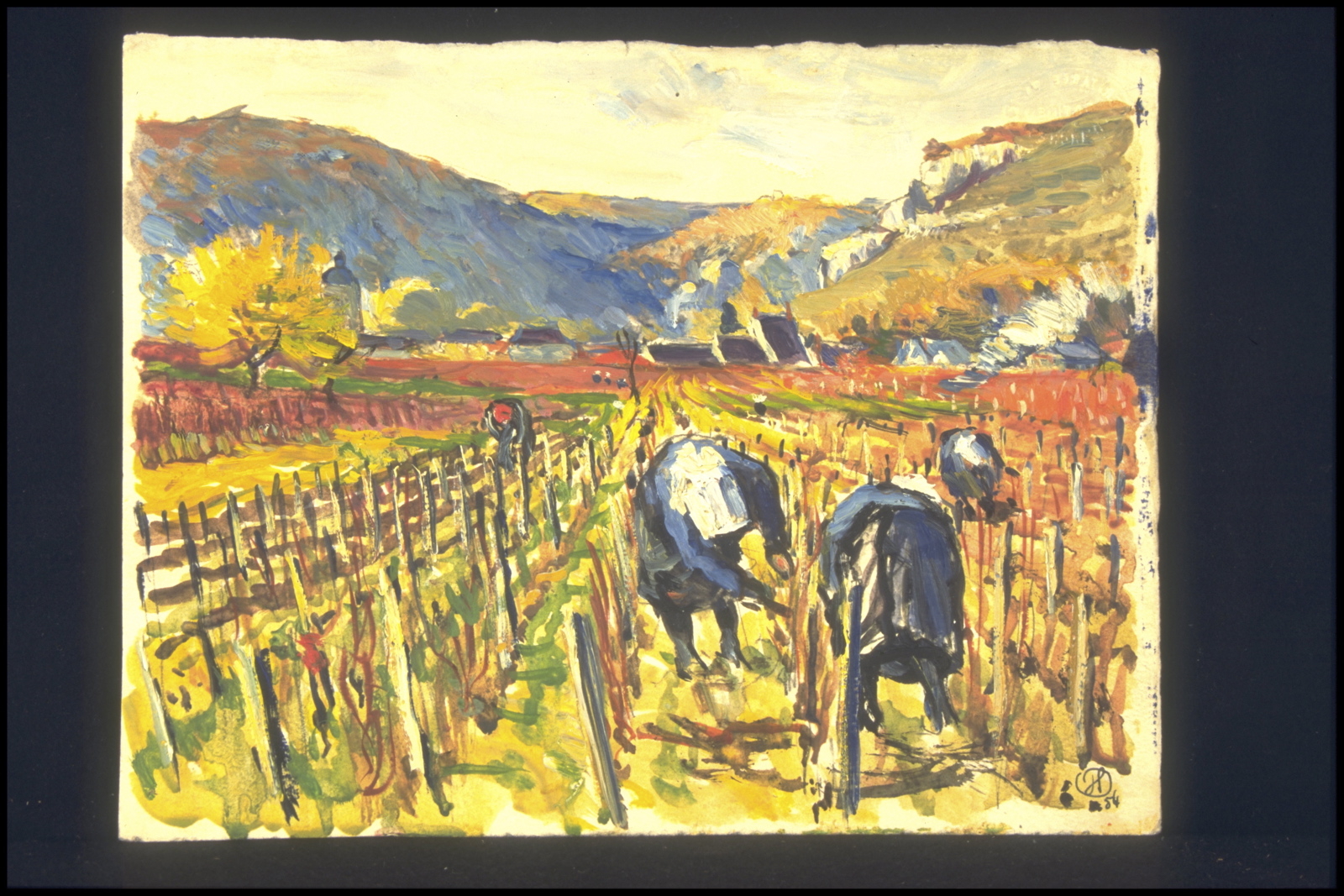Automne travaux, Taille d’automne à Chambolle (titre inscrit, au verso), Jean François, 1954-55 ?