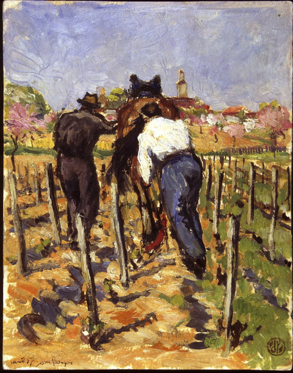 Labourage de printemps à Marsannay (titre inscrit, au verso), Jean François, 1955-57 ?