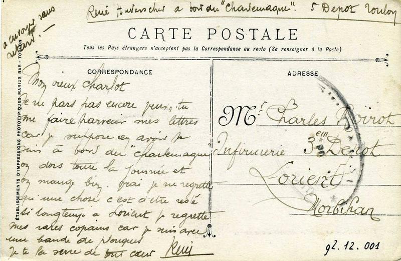 491 TOULON. - 5e Dépôt - Arrivée d'une recrue (titre inscrit)_1