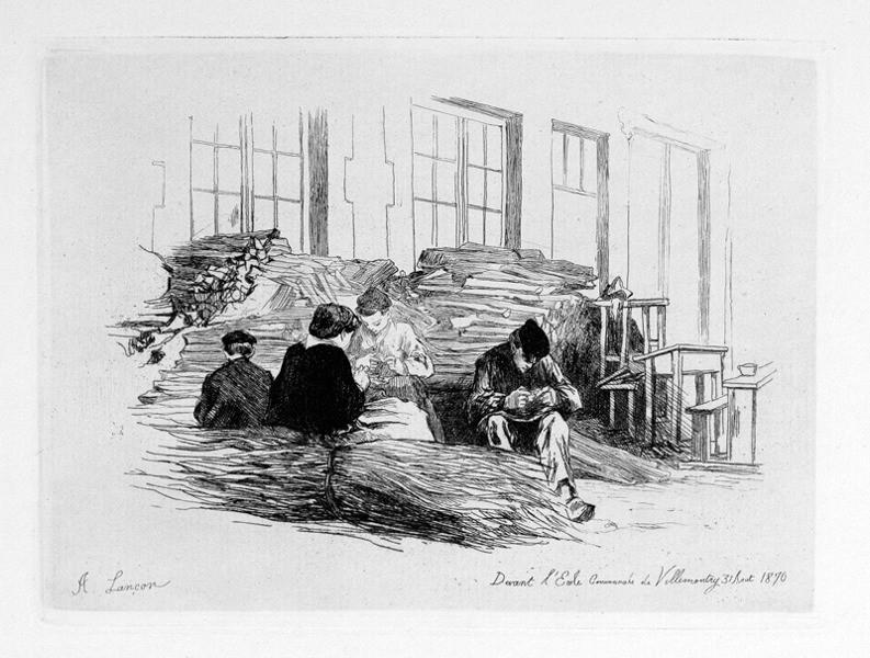 Devant l'Ecole communale de Villemontry 31 Août 1870_0