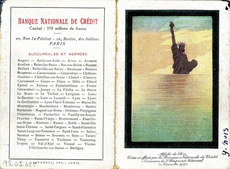 Affiche de Sem / Editée et offerte par la Banque Nationale de Crédit / à l'occasion du 3ème Emprunt National. / (Novembre 1917, titre inscrit)_0