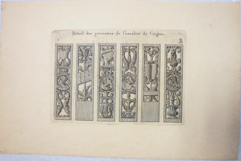 Détail des panneaux de l'escalier de l'orgue (titre inscrit) [église Saint-Symphorien, Nuits-Saint-Georges], Auguste Bony, 1868 après