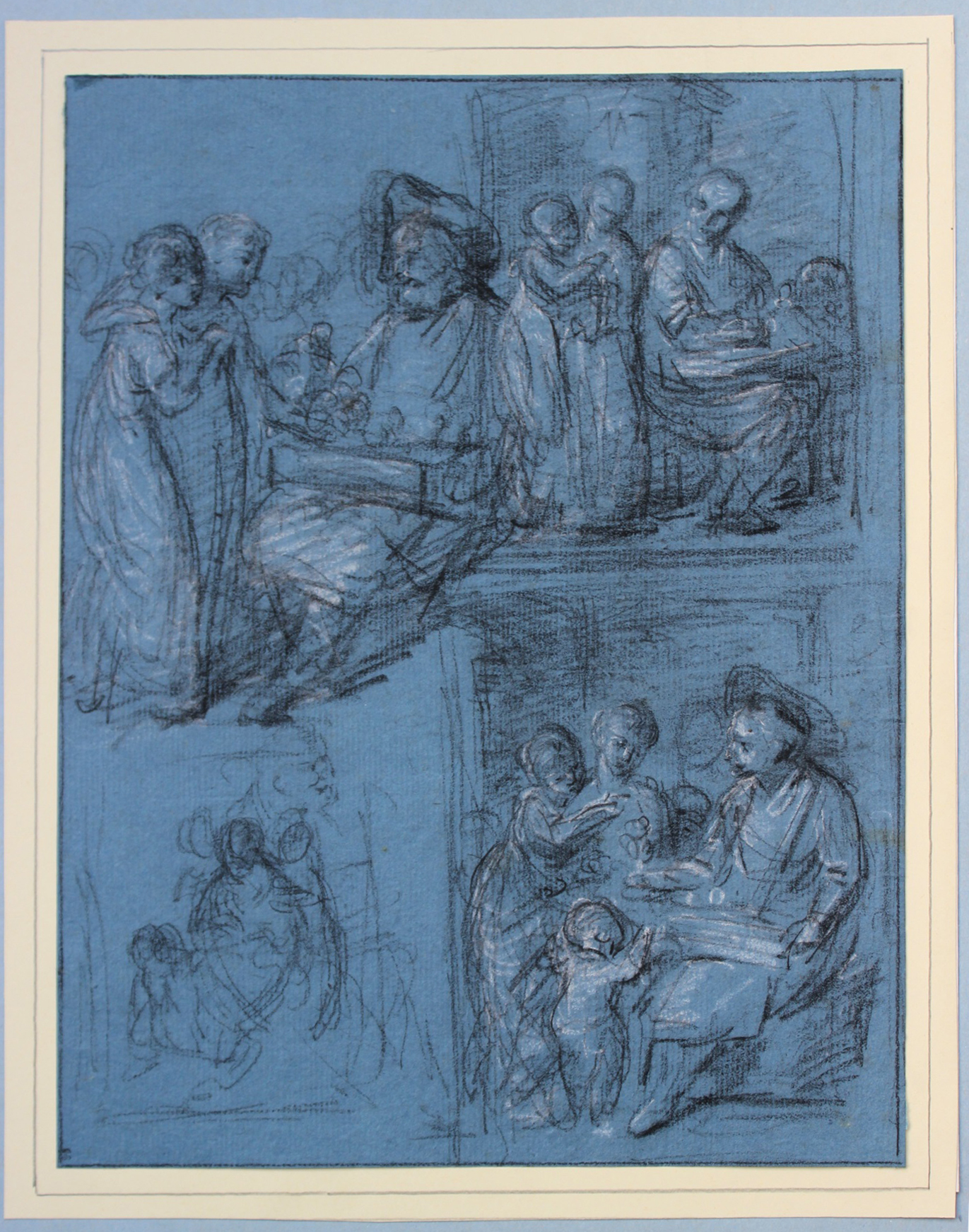Marchand de statuettes Etude ; Le Grand père et les enfants (ancien titre) (autre titre), Dominique Vivant Denon, 2e moitié 18e siècle, 1er quart 19e siècle