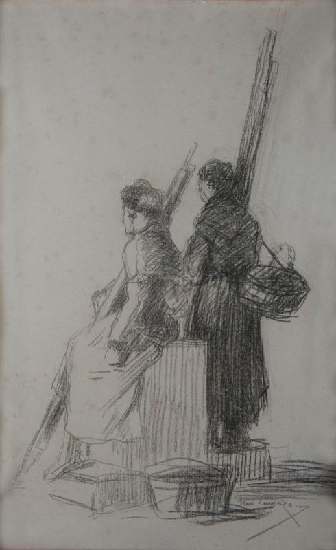 Pêcheuses de crevettes, Jean Laronze, 4e quart 19e siècle, 1ère moitié 20e siècle
