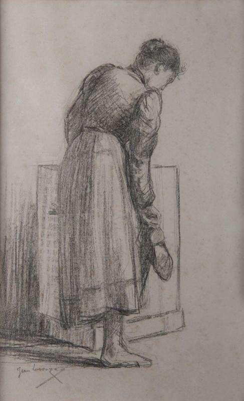 Pêcheuse rattachant sa chaussure, Jean Laronze, 4e quart 19e siècle, 1ère moitié 20e siècle