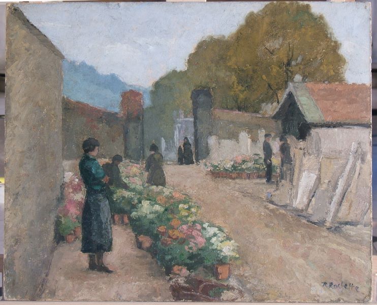 La Toussaint. Cimetière St Charles, Raymond Rochette, 1933