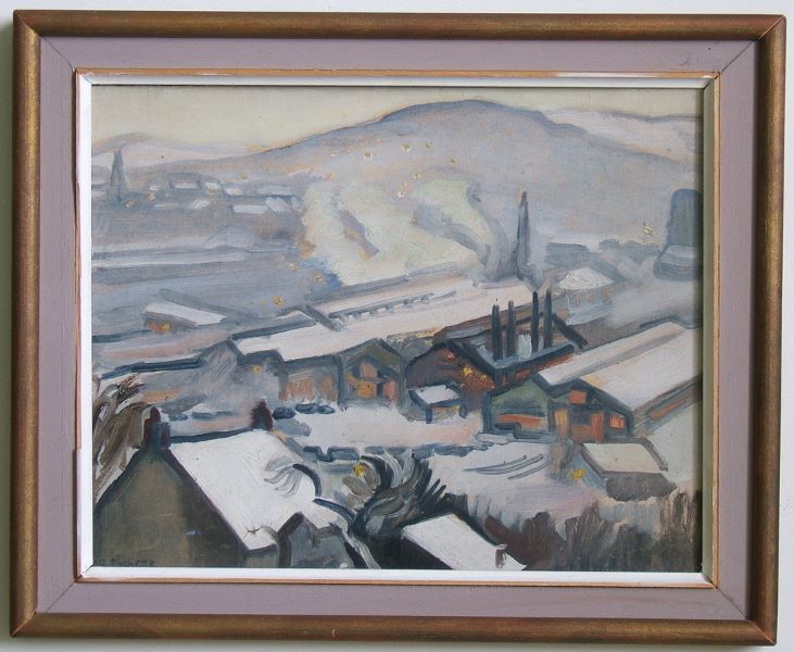 Le Creusot : vue des ateliers de la Plaine des Riaux (titre factice), Raymond Rochette, 1950