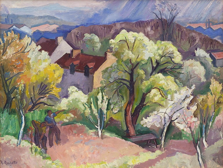 Arbres en fleurs (titre factice), Raymond Rochette, 1955