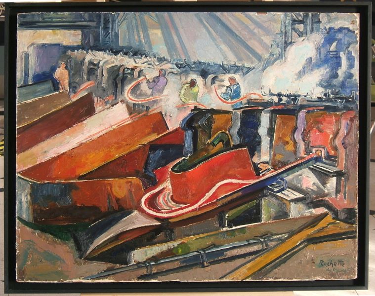 Laminoirs : le train-fil, Raymond Rochette, 1955