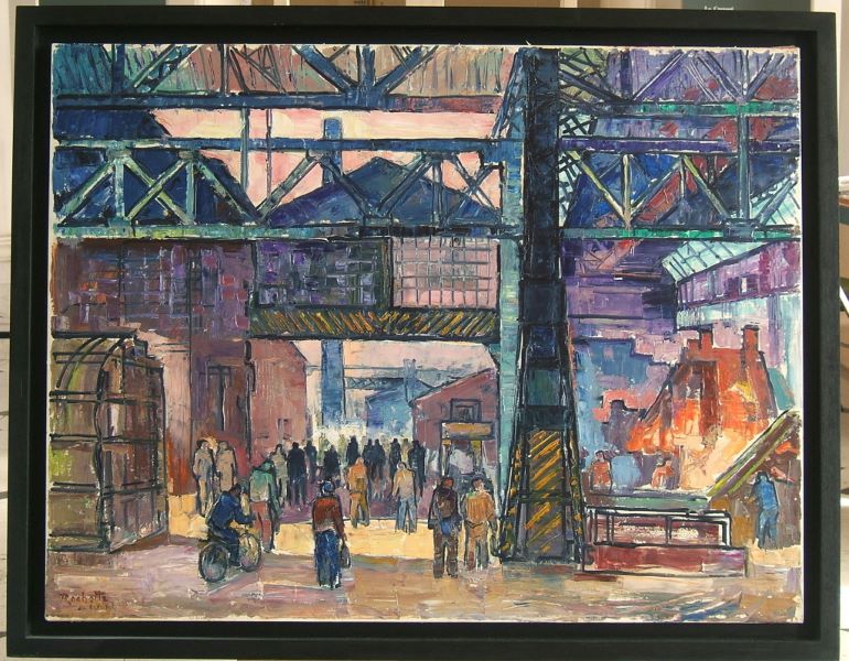 Midi. Sortie des ouvriers., Raymond Rochette, 1976