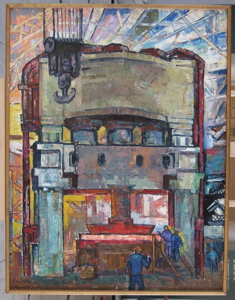 Forgeage d'une calotte nucléaire à la presse de 10000 tonnes, Raymond Rochette, 1977