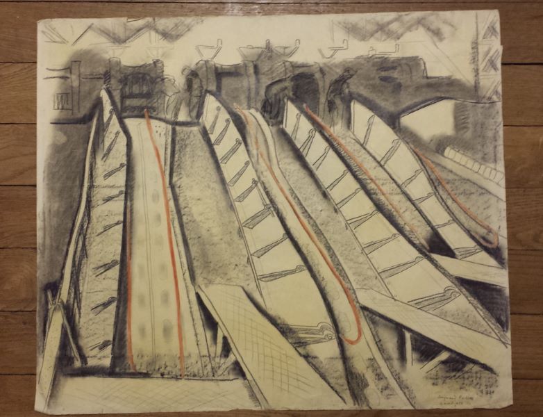 Train-fil (titre factice), Raymond Rochette, 1950
