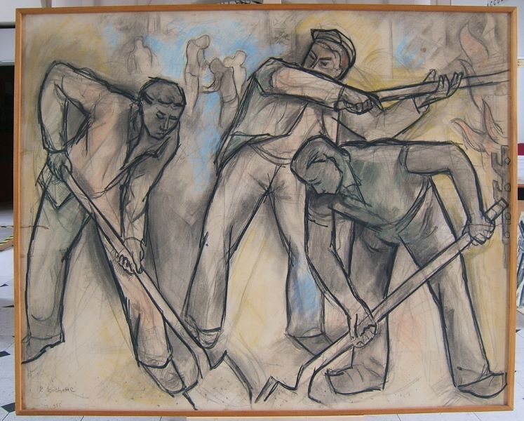 Etude pour les Chauffeurs (titre factice), Raymond Rochette, 1955