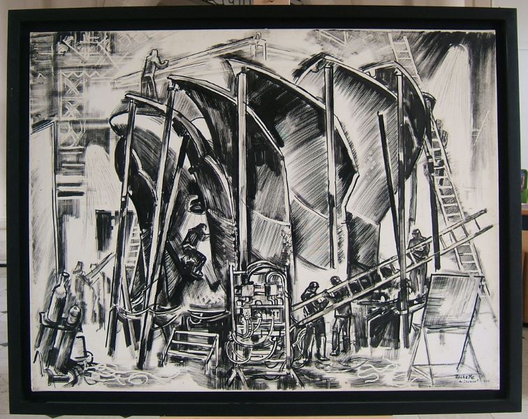 Montage des pales d'une turbine_0