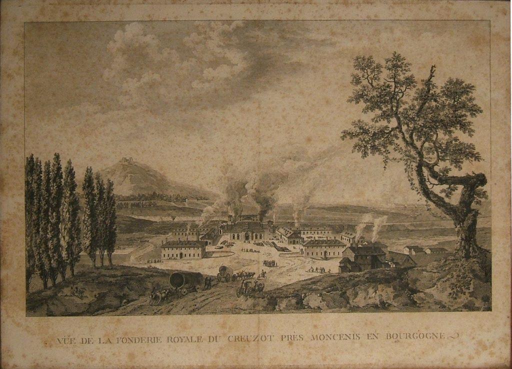 Vue de la fonderie royale du Creuzot près Montcenis en Bourgogne (titre inscrit)_0