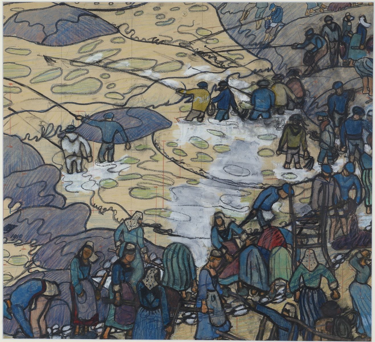 Etude pour Les Goémoniers, André Jolly, 1910