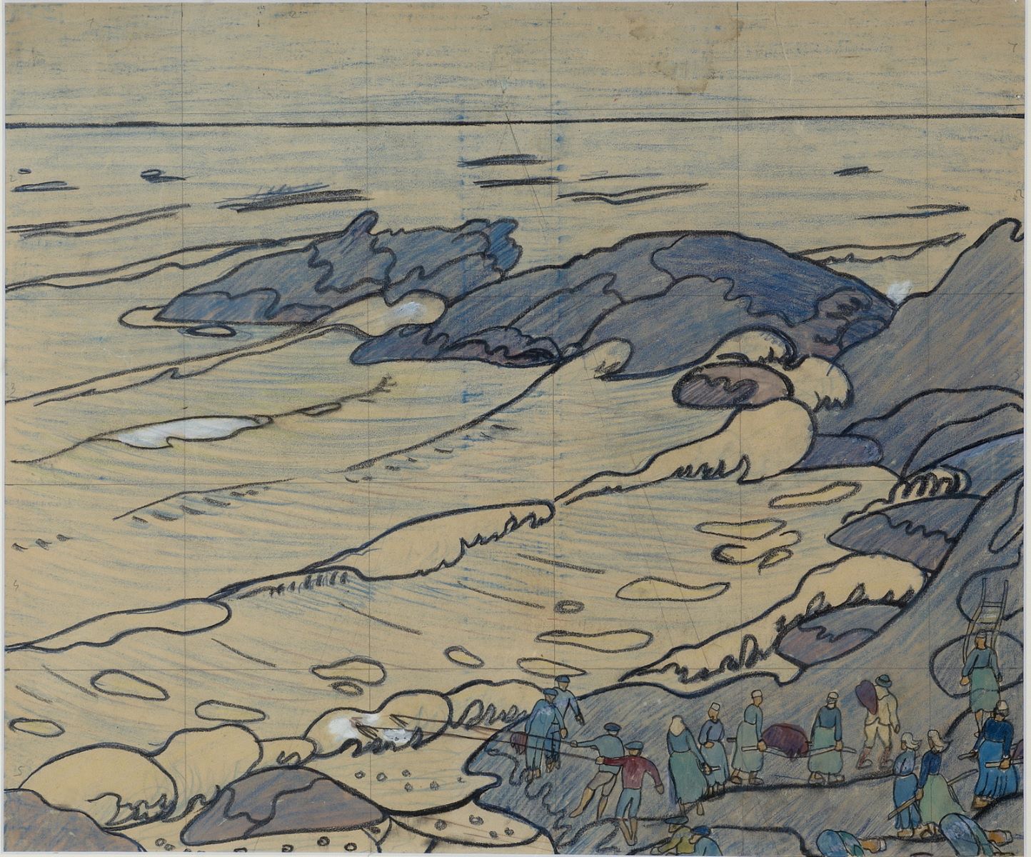 Etude pour Les Goémoniers, André Jolly, 1910