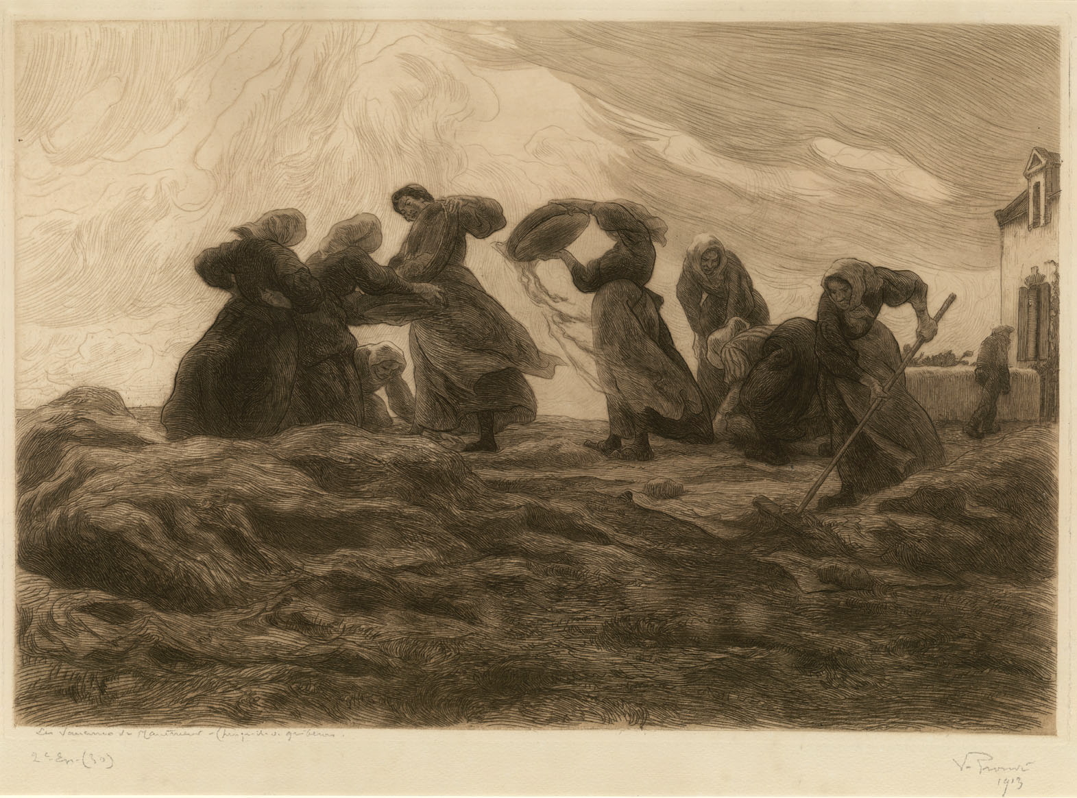 Scène de battage de blé en presqu'île de Quiberon, Les Vanneuses, Victor Prouvé, 1913