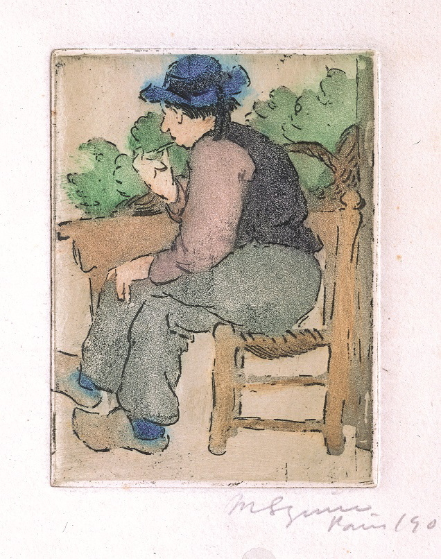 Breton attablé fumant la pipe, Maud Squire, 1908