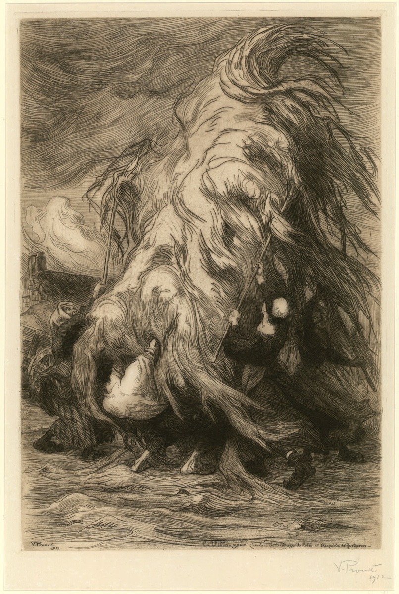 Scène de battage du blé, presqu'île de Quiberon (Le Diblouzour), Victor Prouvé, 1912
