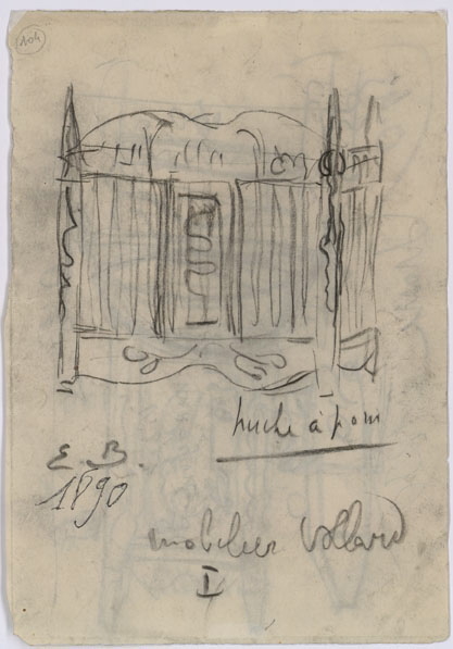 Projet de chaise et de huche à pain pour le mobilier Vollard, Эмиль Бернар, 1890