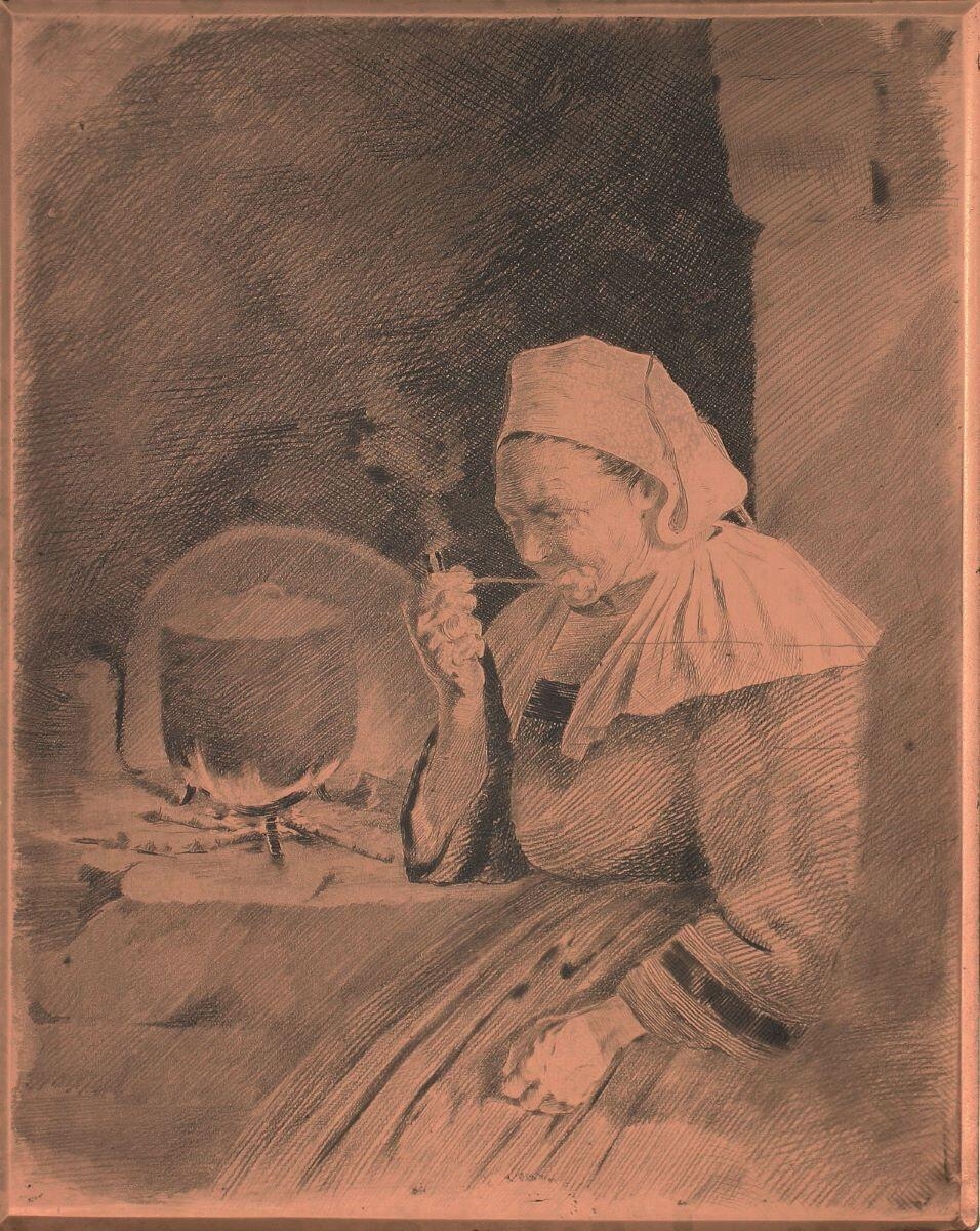 La Vieille fumant sa pipe, Henri Delavallée, 1892-1893