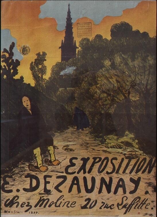 Le Chemin de St Jean du Doigt (titre factice) ; Exposition E. Dezaunay chez Moline 20 rue Laffitte (titre inscrit), Maxime Maufra, 1897