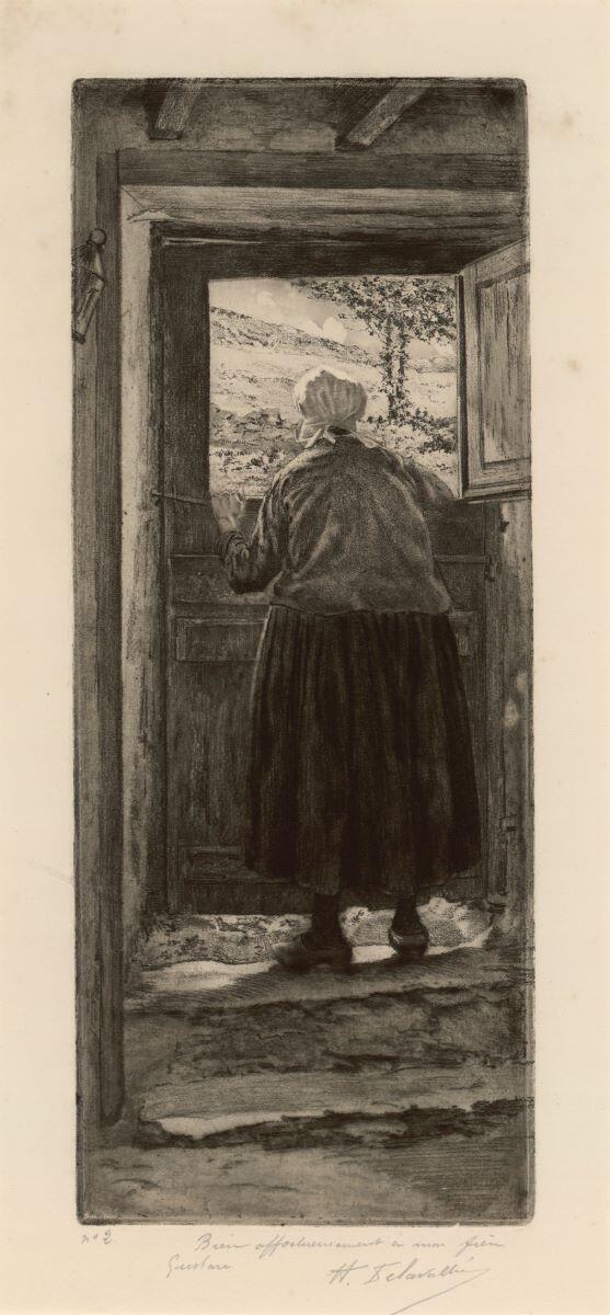 Angélique à sa porte, Henri Delavallée, 1890
