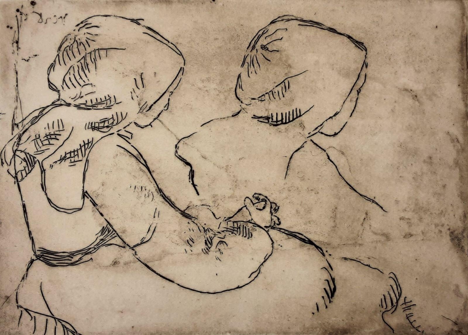 Deux bretonnes assises vues de 3/4 arrière, Арман Сеген, 1893-1894