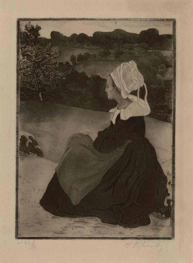 Bretonne en noir, Henri Delavallée, 1893