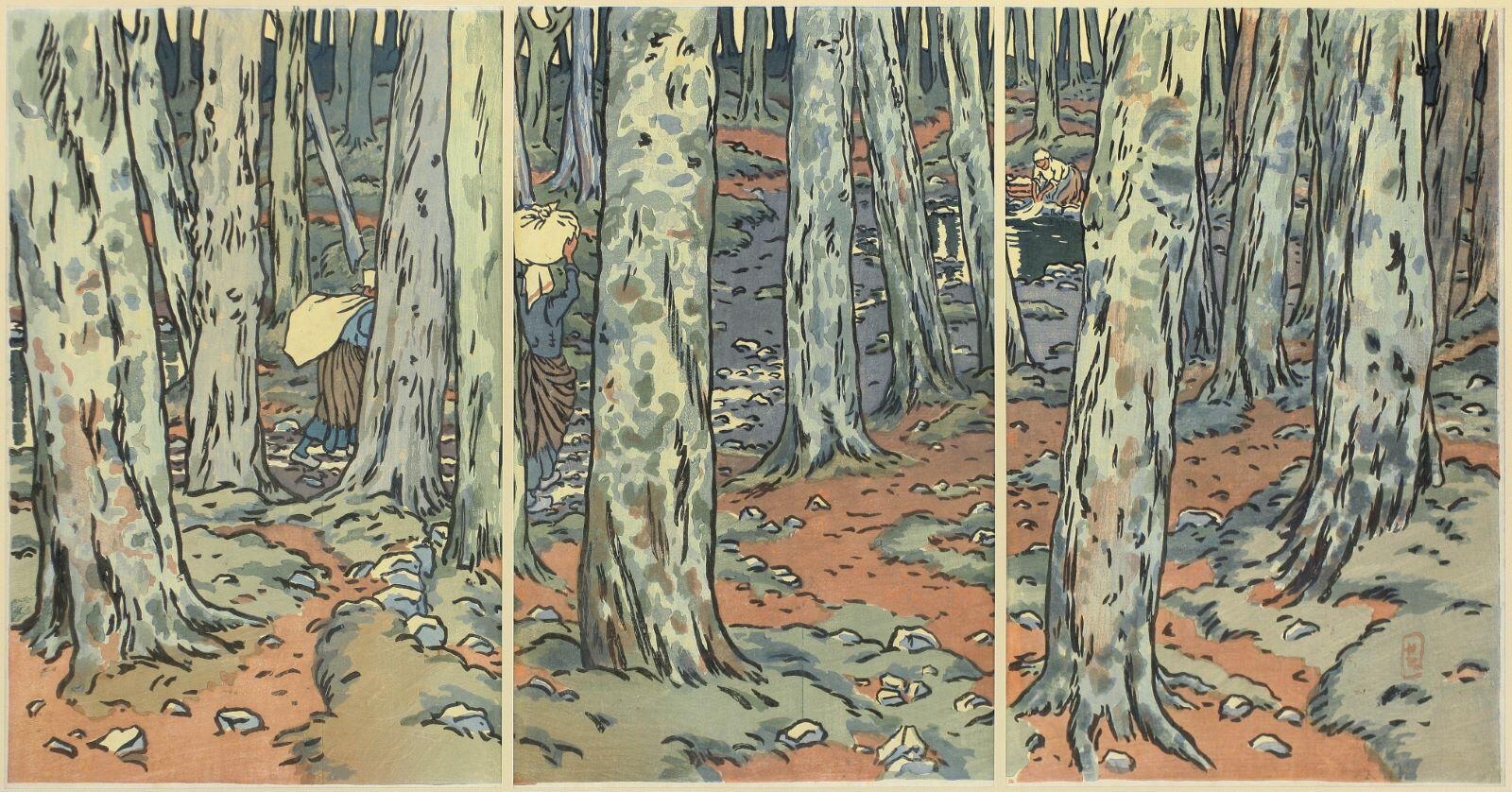 Lavoir sous bois à Loguivy, Henri Rivière, 1894