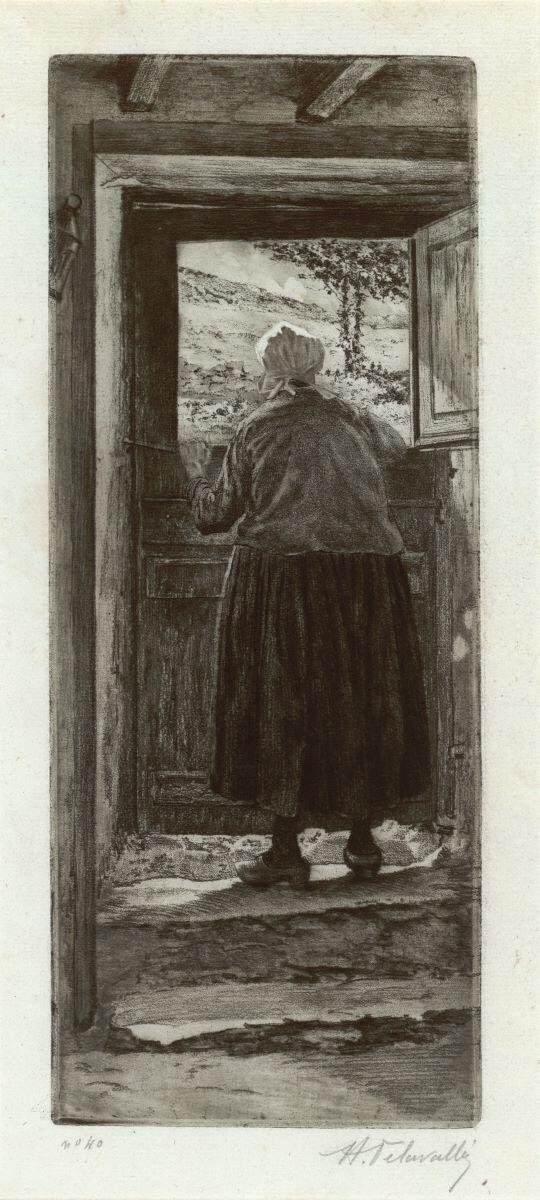 Angélique à sa porte, Henri Delavallée, 1890