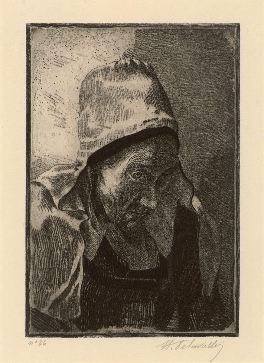 Tête de vieille bretonne, Henri Delavallée, 1893