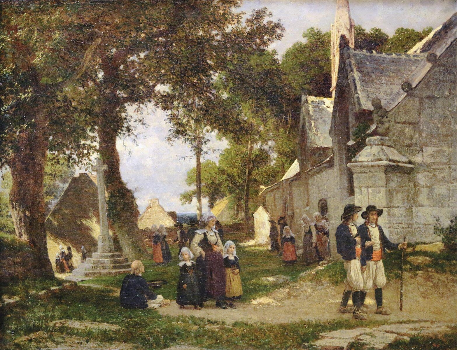 Retour de l'église, scène bretonne, Otto Weber, 1863