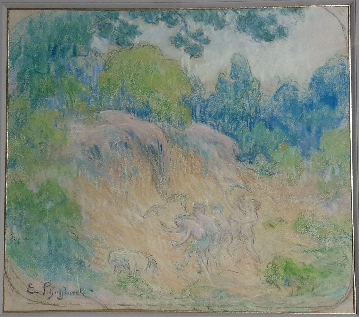 Carrière avec cinq personnages, Émile Schuffenecker, 2e moitié 19e siècle, 1ère moitié 20e siècle