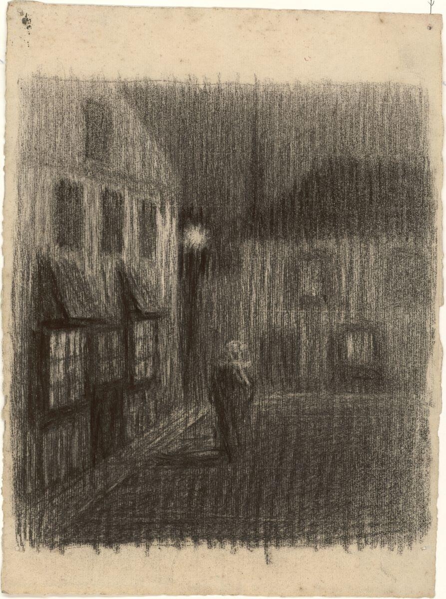 Rue de Pont-Aven la nuit, Mary Piriou-Bazin, 1ère moitié 20e siècle