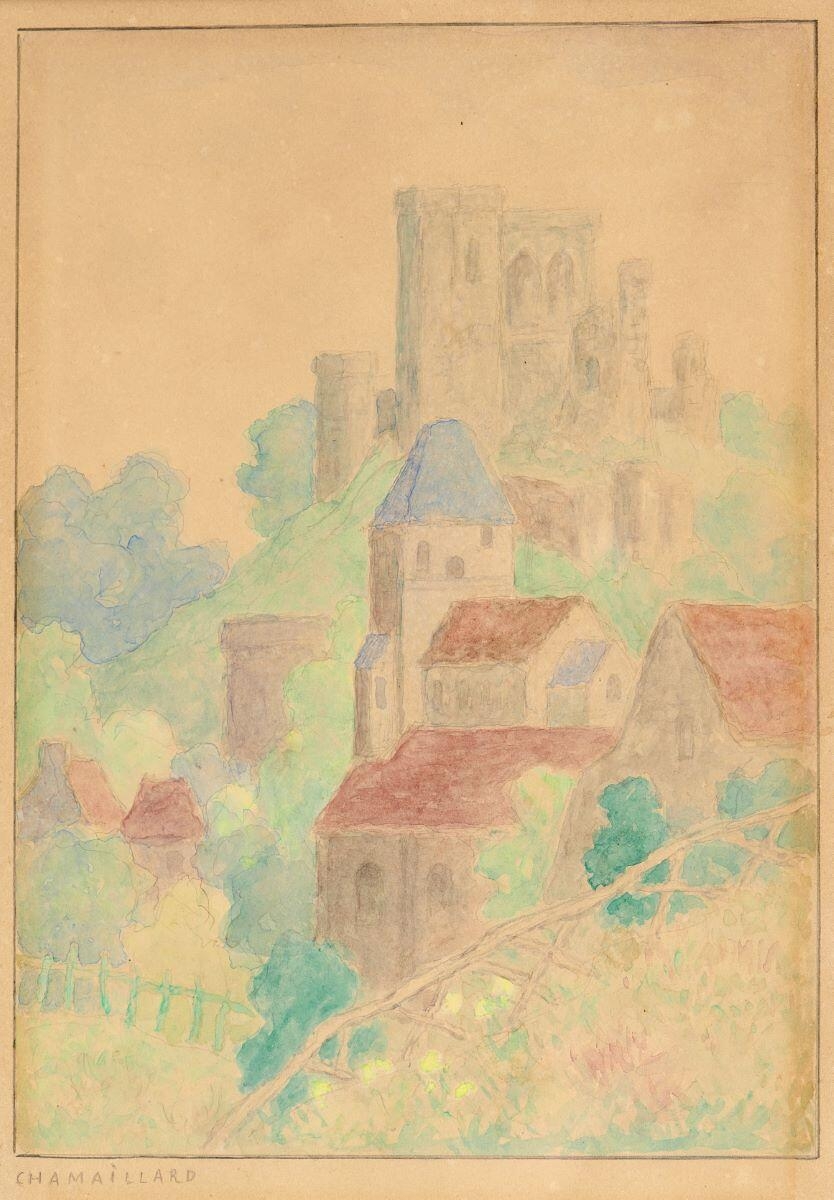 Château de Lavardin et église à flanc de coteaux, Ernest Chamaillard