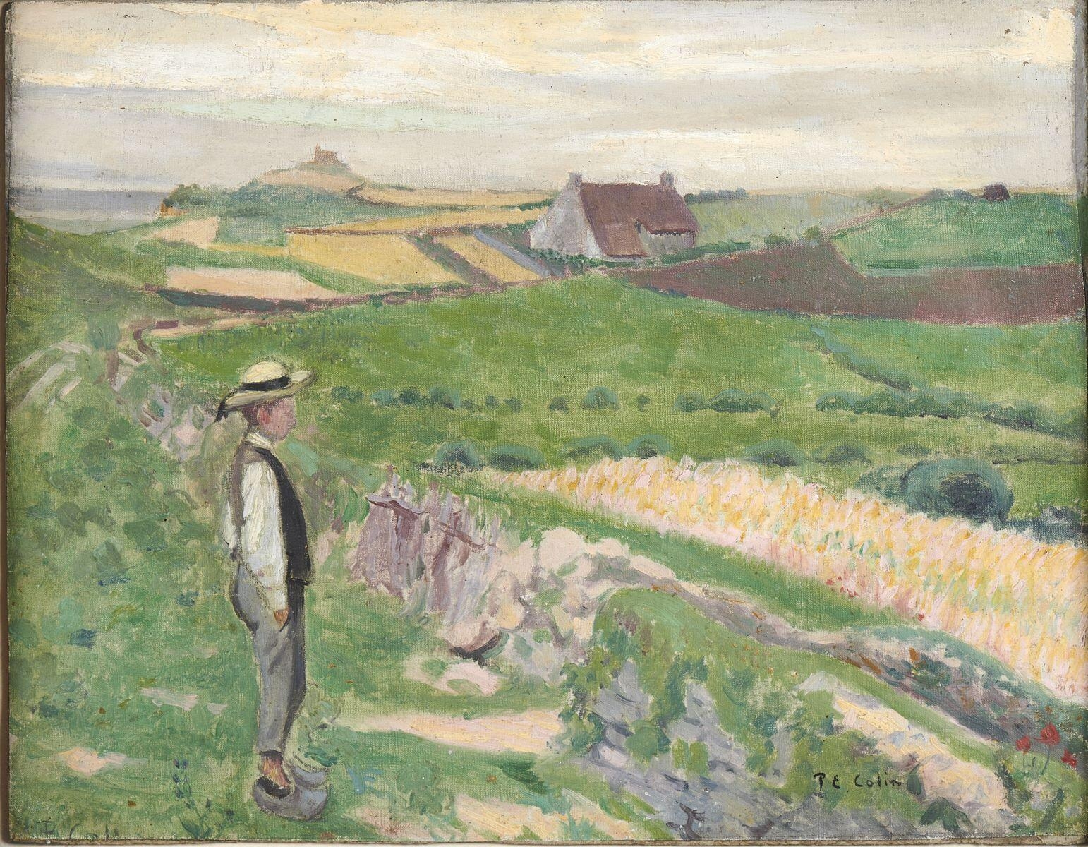 Jeune Breton devant la maison d'Héléna au Pouldu, Paul-Émile Colin, 1892 vers