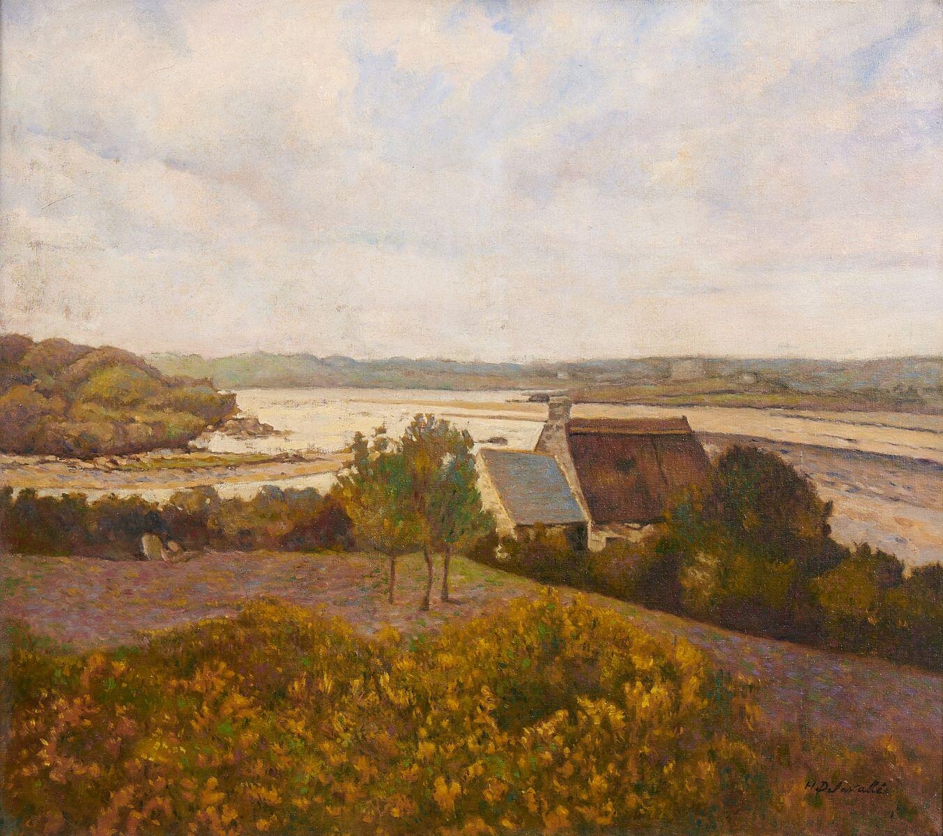 Chaumière au bord de l'Aven, Henri Delavallée, 4e quart 19e siècle, 1ère moitié 20e siècle