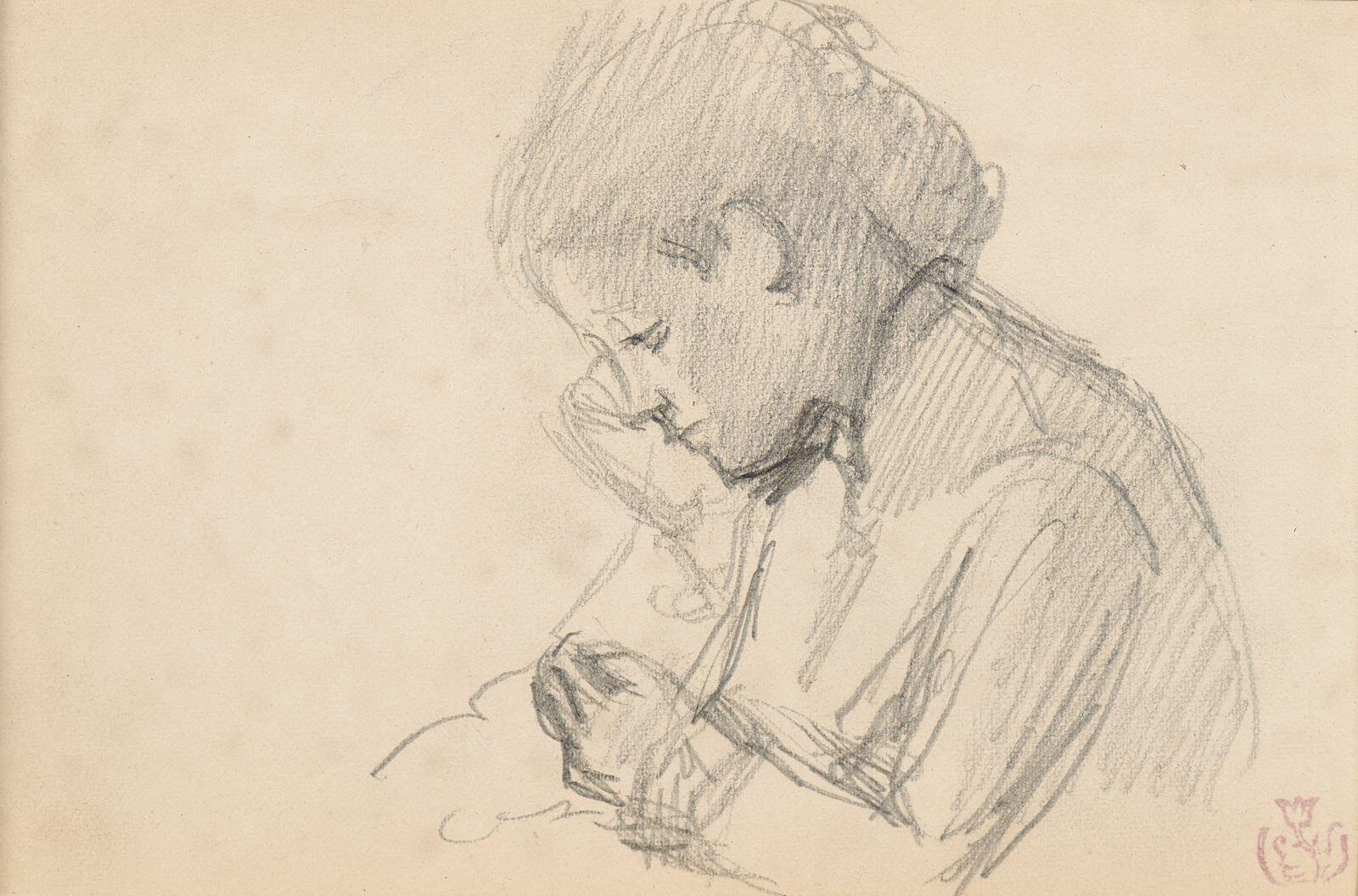 Jeune femme de profil, Émile Schuffenecker, 1881 vers
