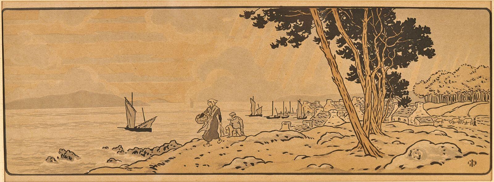 Village et baie, Henri Rivière