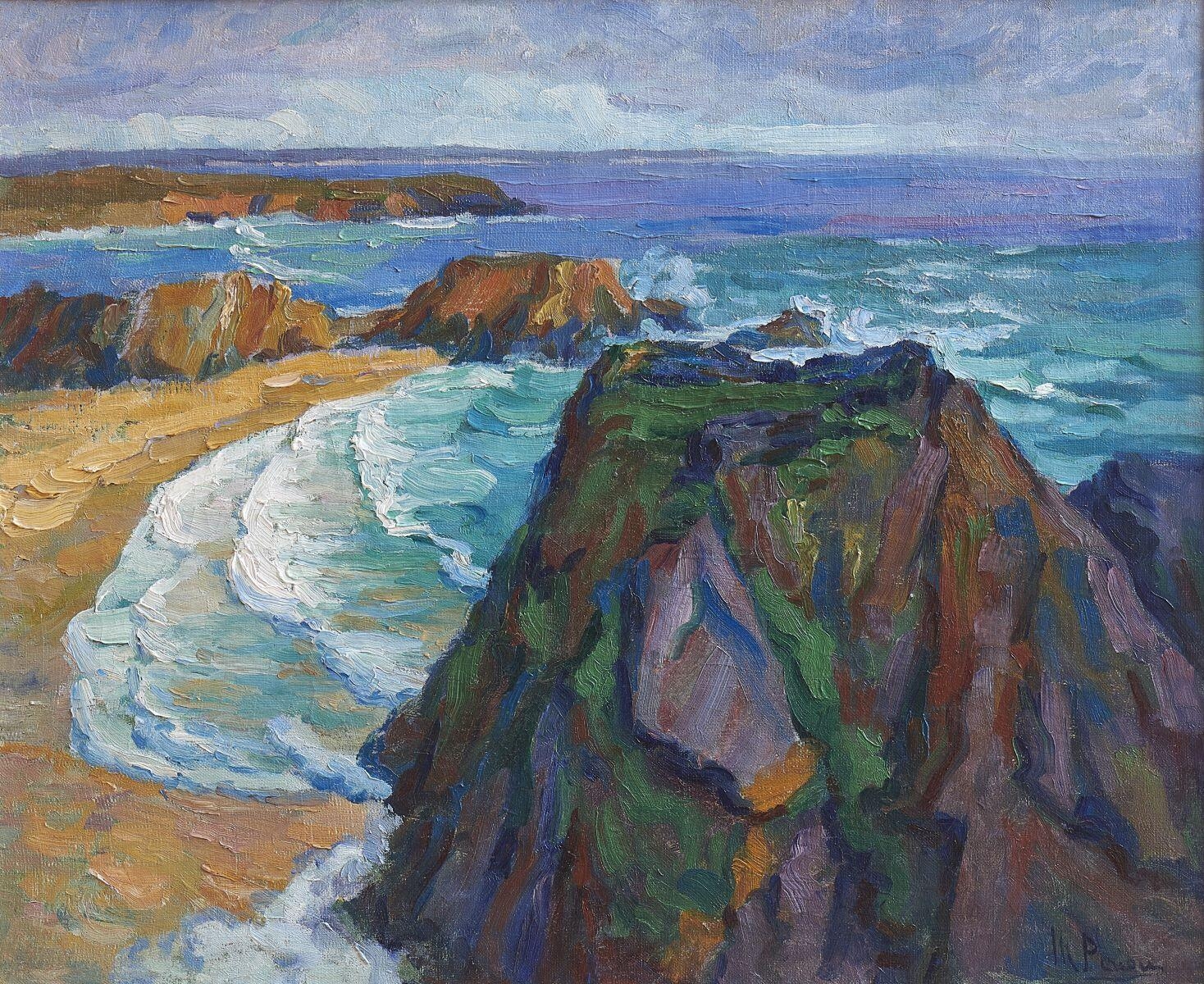 Les Rochers de Kerhéro par gros temps, Mary Piriou-Bazin, 1910-1914