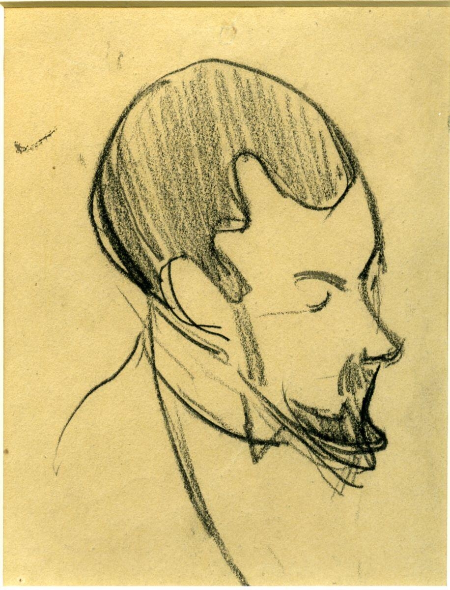 Portrait de Forbes-Robertson tourné vers la droite, Арман Сеген, 1892